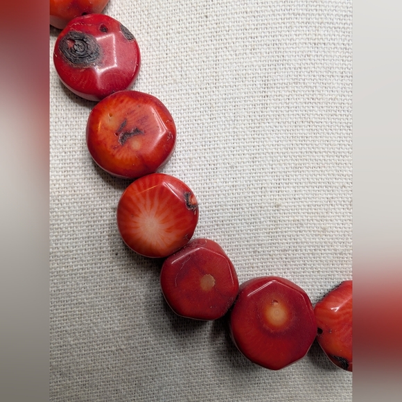 Vintage Sterling & Coral Necklace - Picture 4 of 12